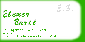 elemer bartl business card
