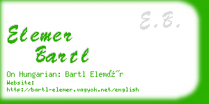 elemer bartl business card